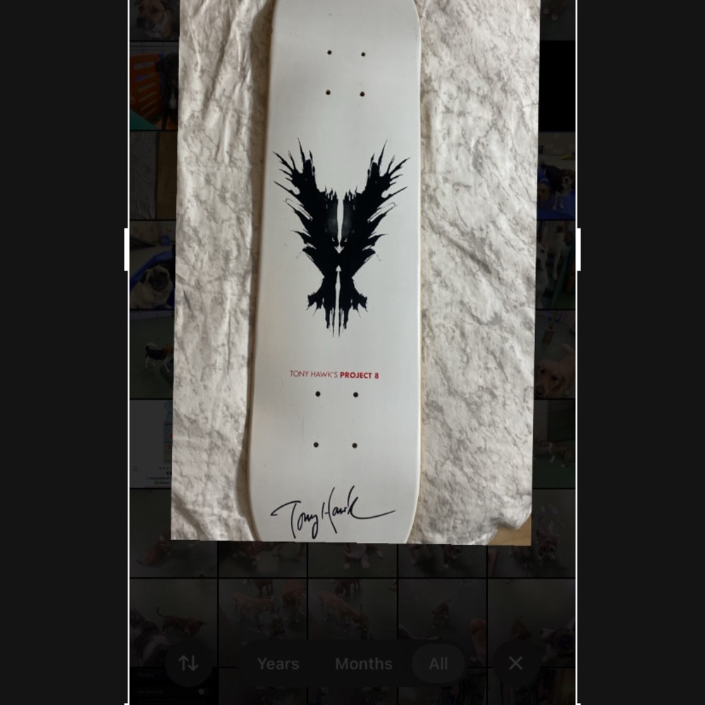 Tony Hawk White and Black Skateboard Deck